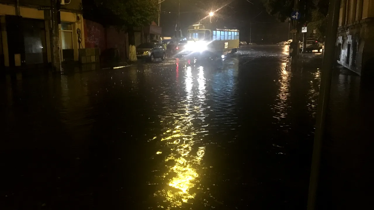 Pagubele produse de furtuna  din Capitală: 22 locuinţe şi 20 de curţi, inundate; 9 arbori căzuţi pe maşini