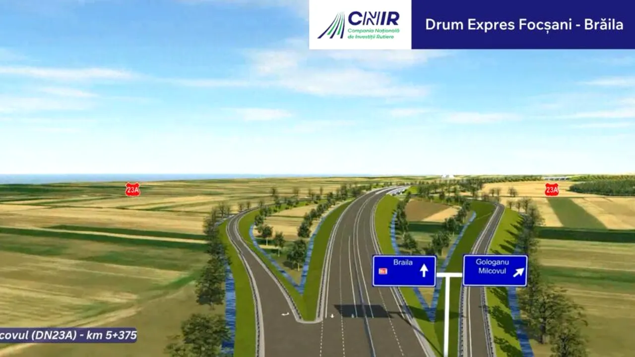 FOTO | Focșani – Brăila va fi primul drum expres din România construit cu benzi de urgență ca pe autostrăzi. Platforma va fi lărgită la 23 de metri