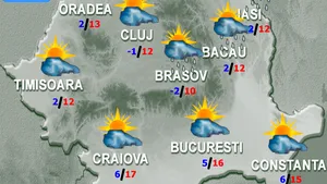 PROGNOZA METEO: Temperaturi mai scăzute decât în mod obişnuit. Cum va fi vremea vineri, în ţară şi la munte
