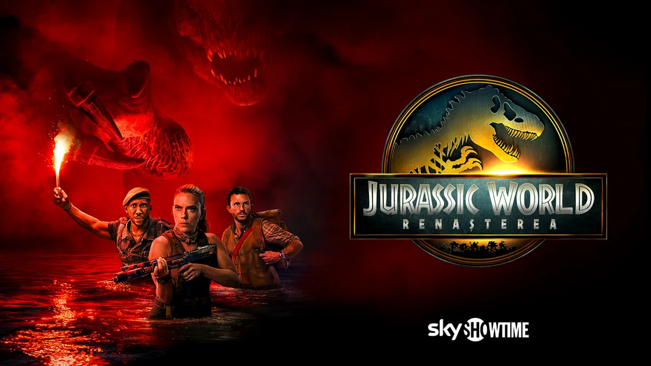 Blockbuster-ul plin de adrenalină Jurassic World: Renașterea, disponibil pentru vizionare în exclusivitate pe SkyShowtime din 3 februarie