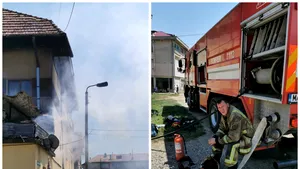 FOTO & VIDEO:  Apartament în flăcări. Un bărbat de 66 de ani a ajuns la spital cu arsuri grave, pe 40% din corp