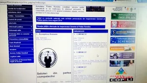 Site-ul IGPR, spart de Anonymous România, care a afişat mesajul 