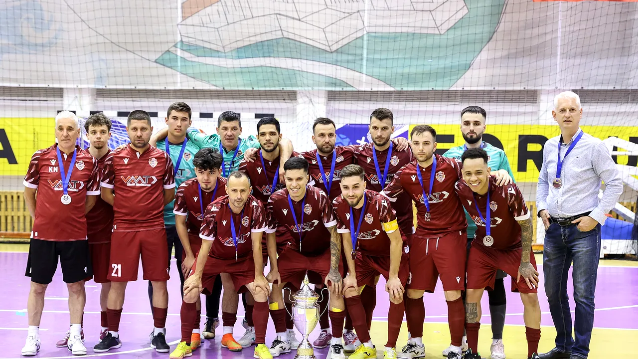 United Galaţi câştigă al treilea titlu consecutiv de campioană a României la futsal