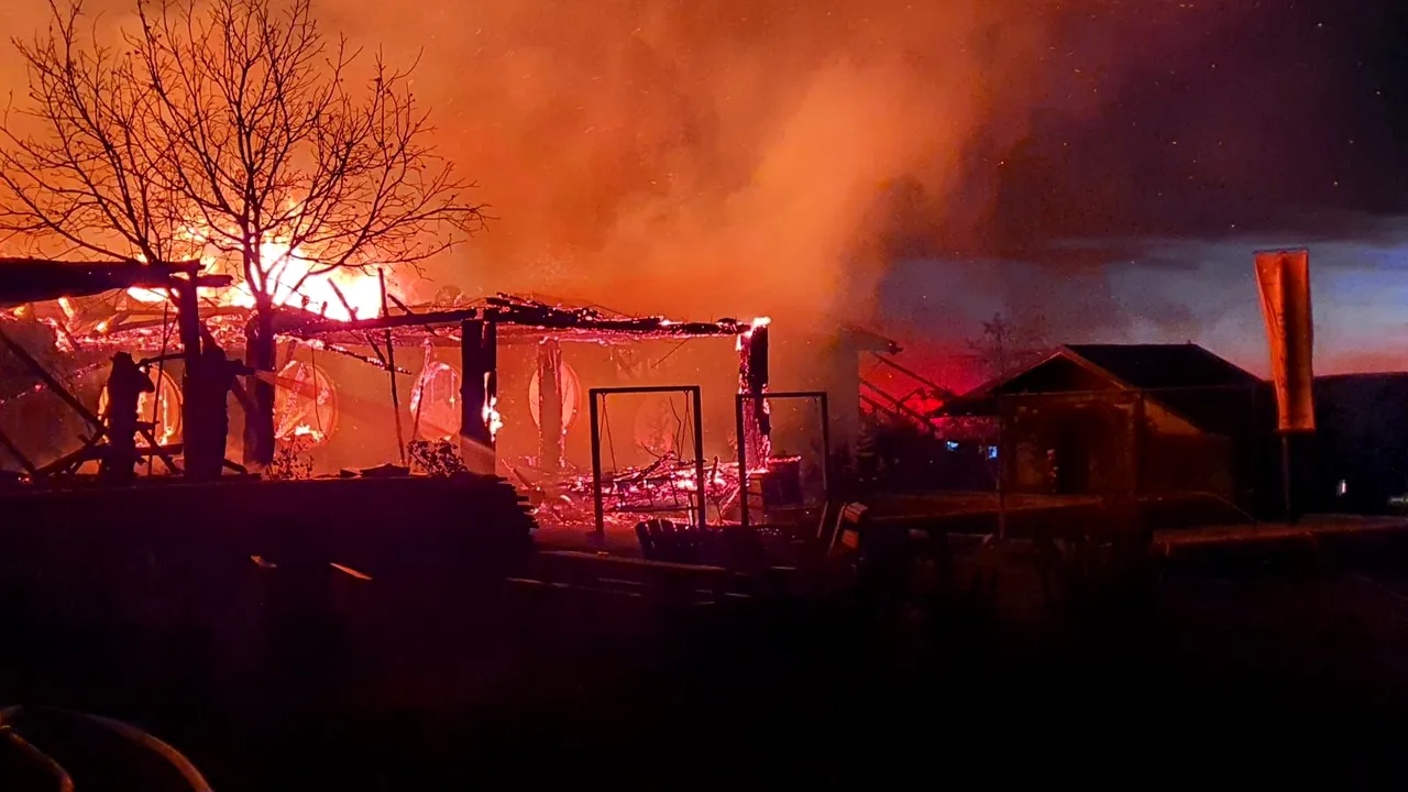 Incendiu puternic la o pensiune din Tohani, judeţul Prahova. Pompierii au scos şase victime carbonizate / Alte două persoane sunt căutate