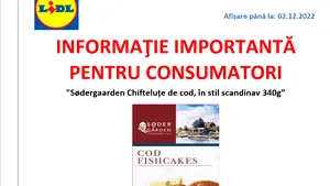 Chifteluţe de cod retrase din magazine de un lanţ de supermarketuri din România