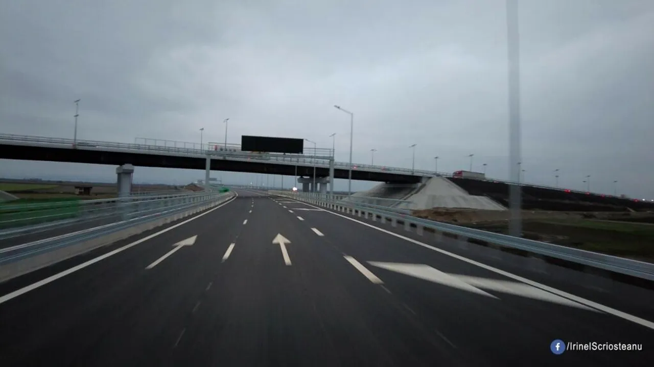 Nighttime route simulation on the Moldova Motorway section, opened to traffic on Tuesday