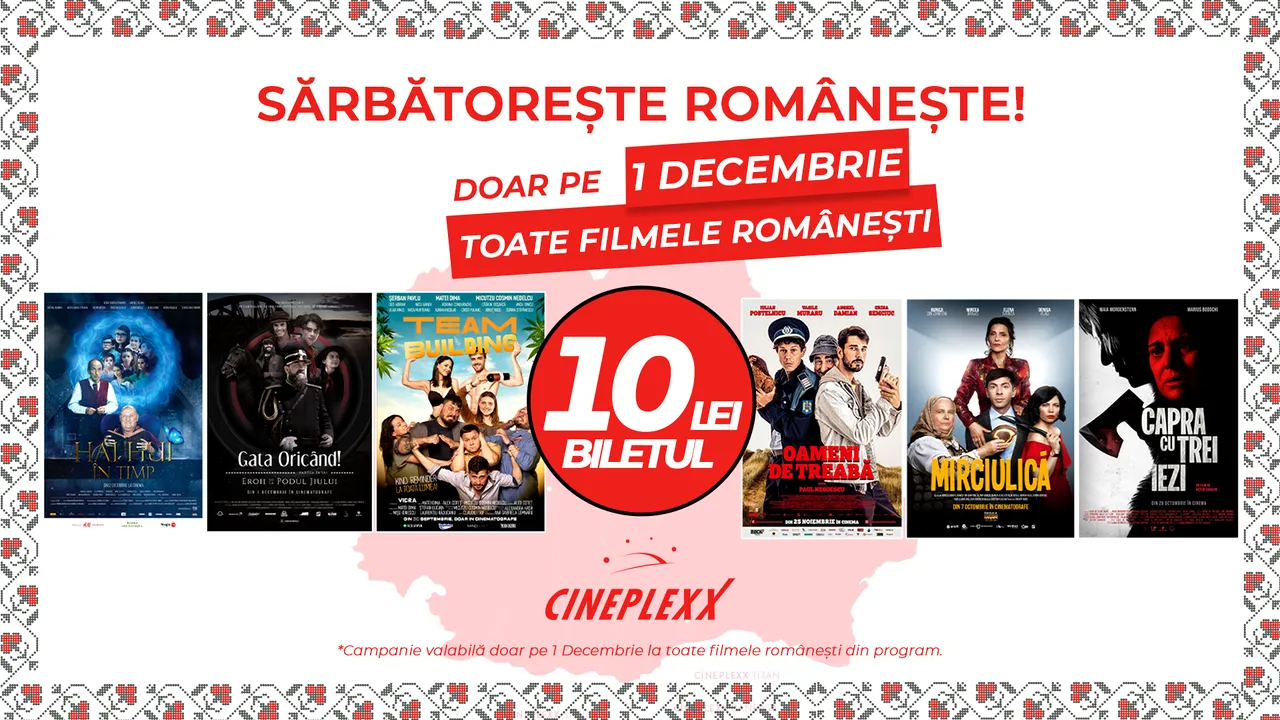 Sărbătoreşte româneşte la Cineplexx!