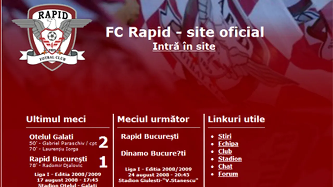 Site-ul oficial al Rapidului spart de hackeri dinamovişti