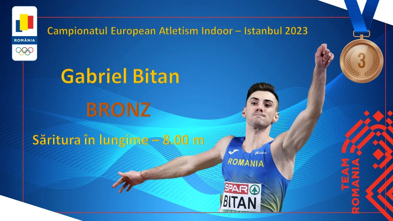 Gabriel Bitan, medaliat cu bronz la săritura în lungime la Campionatele Europene din Turcia