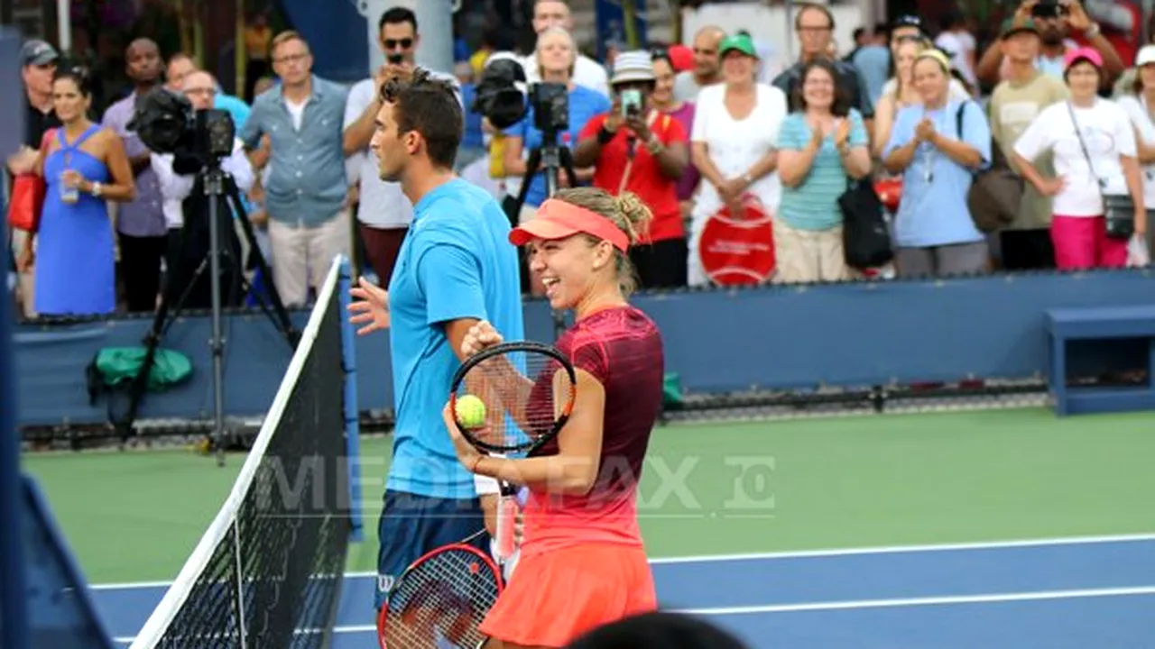 REPORTAJ: Halep şi Tecău, cu zâmbetul pe buze la primul lor meci de dublu mixt de la US Open - GALERIE FOTO