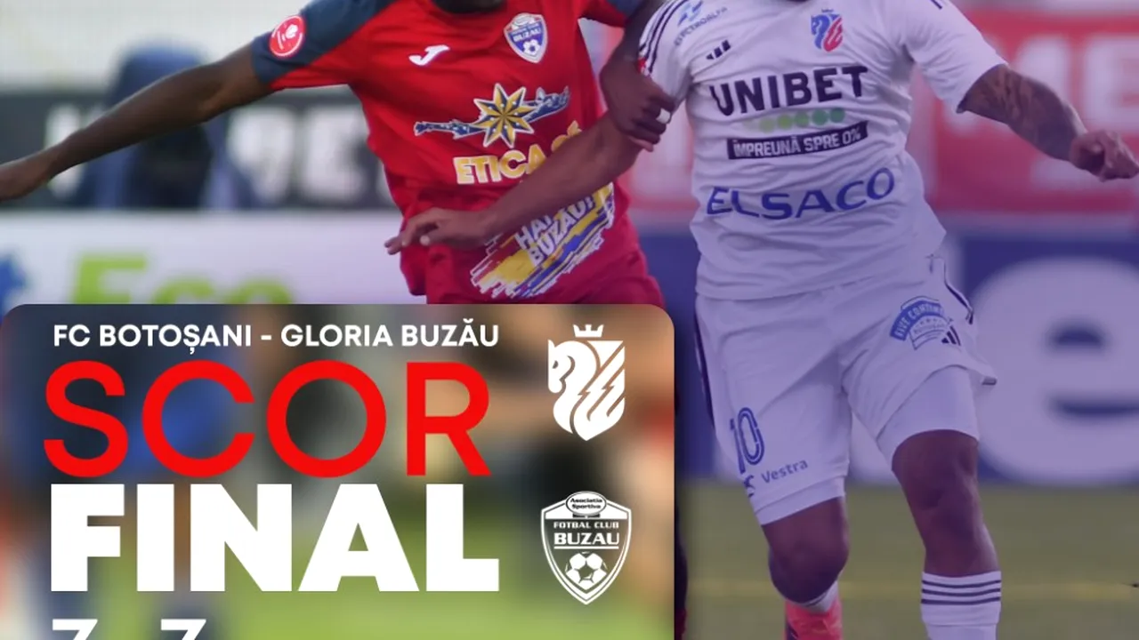 Superliga de fotbal. Meci dramatic la Botoşani cu şase goluri şi răsturnări de situaţie