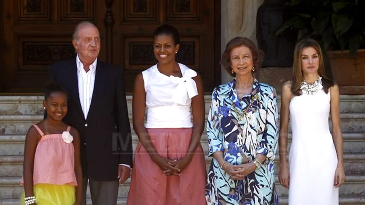 Michelle Obama ia prânzul cu familia regală a Spaniei la Palma de Mallorca