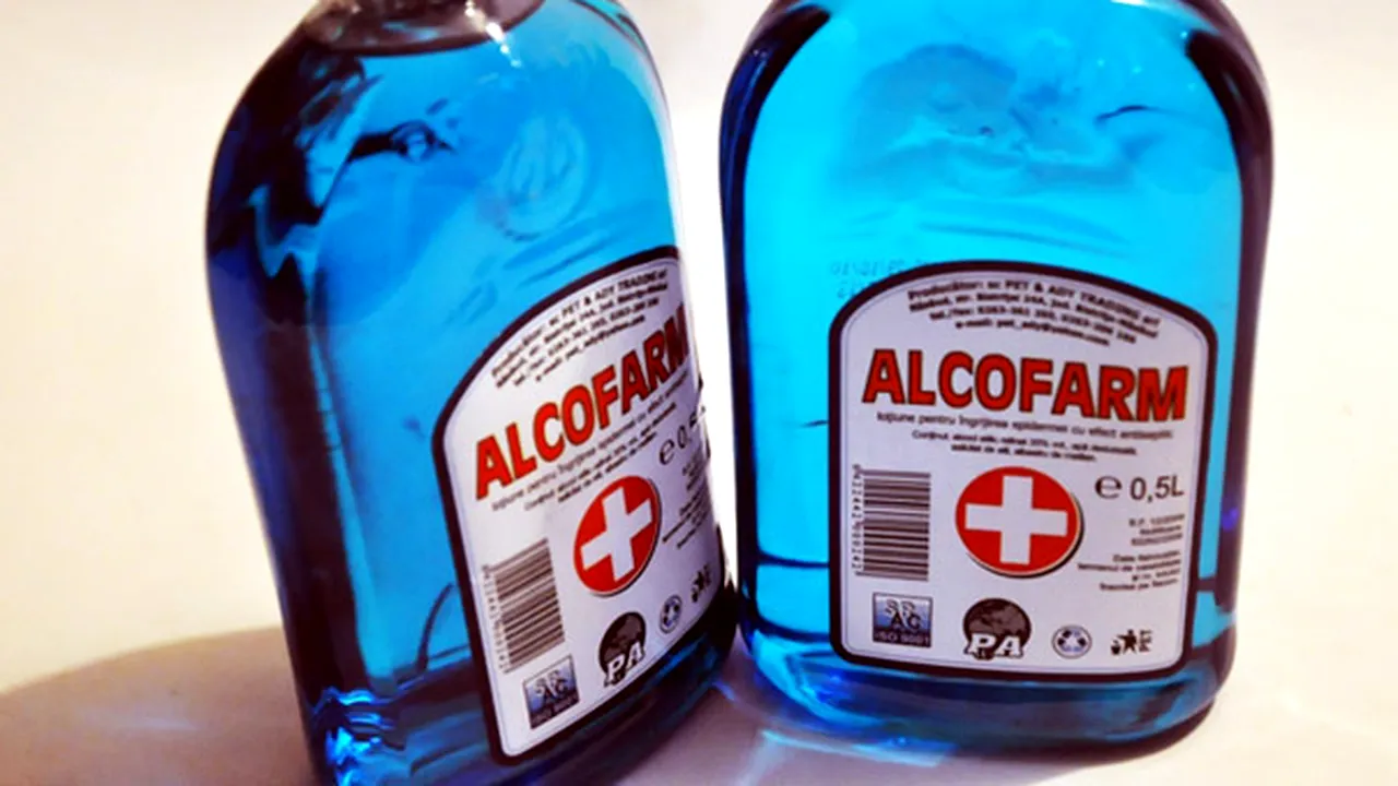 Peste 40 de sticle cu loţiune Alcofarm, descoperite la o firmă din Bârlad. Societatea a fost amendată