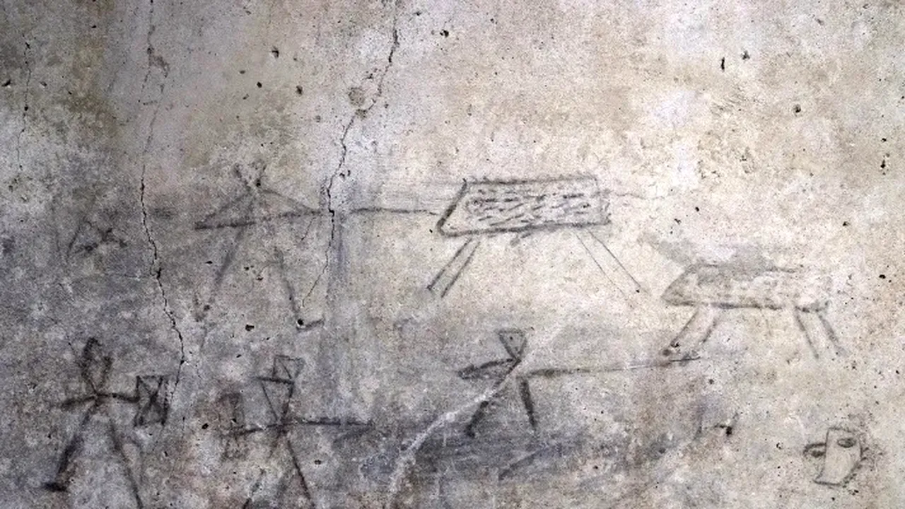 Copiii din Pompei au desenat graffiti despre luptele purtate de gladiatori