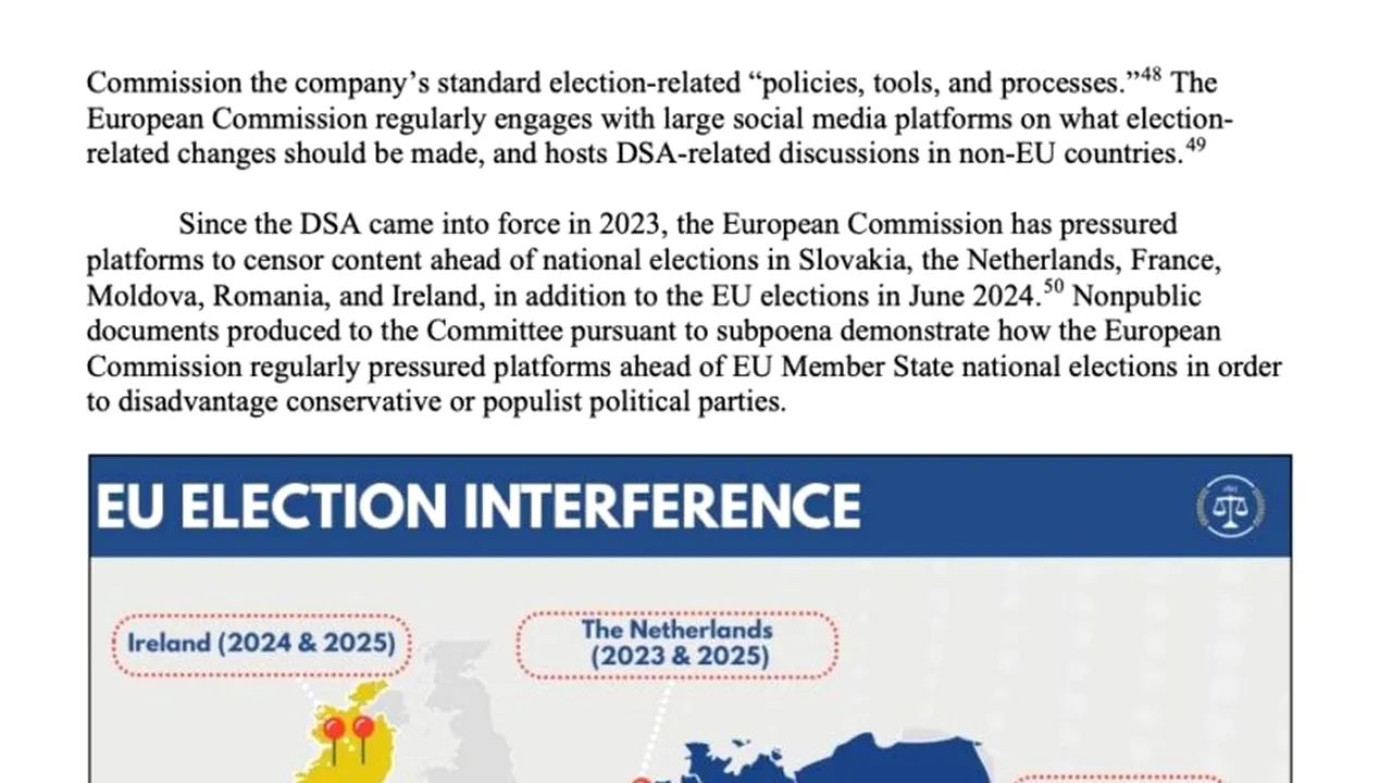 Raportul citat în dezbaterile despre cenzura din Europa nu este document oficial al Congresului SUA