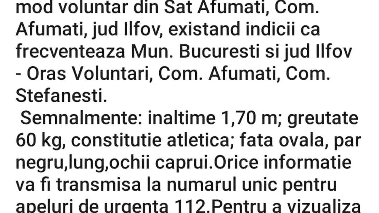 Fată de 11 ani dată dispărută după ce a plecat de acasă a fost găsită