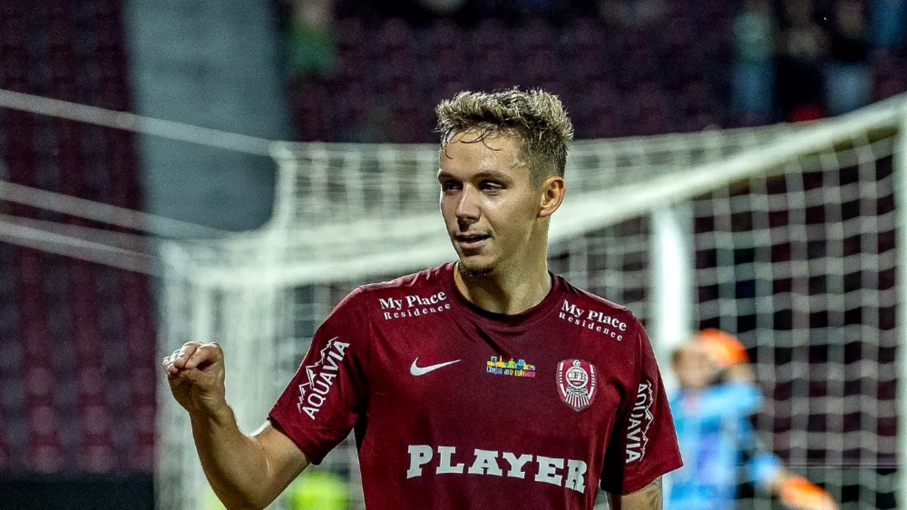 Louis Munteanu marchează primele goluri pentru CFR Cluj în victoria împotriva Unirii Slobozia