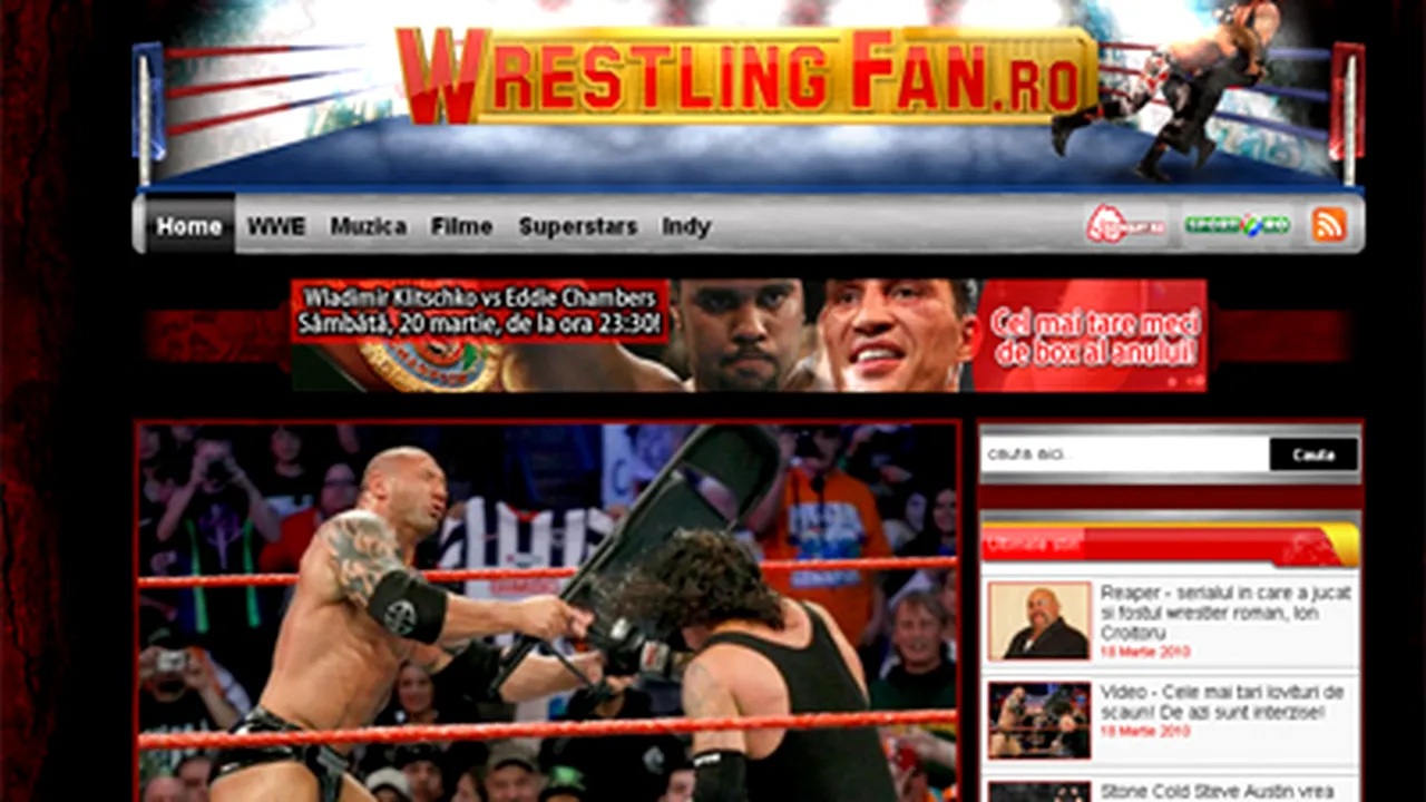 IBU Pro Tv a lansat Wrestlingfan.ro, un site dedicat iubitorilor de wrestling din România