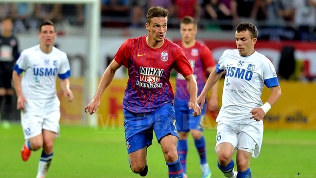 Liga I: Steaua a câştigat derbiul cu Pandurii Târgu Jiu, scor 2-0