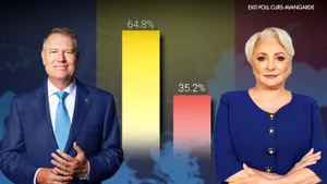 EXIT POLL alegeri prezidenţiale 2019: Klaus Iohannis 64,8%, Viorica Dăncilă 35,2%