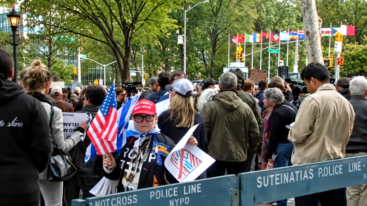 Proteste la New York înaintea discursului lui Netanyahu la ONU. Manifestanții au blocat o arteră din Manhattan