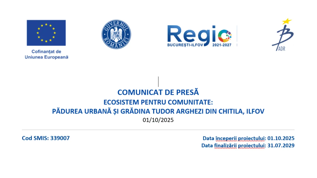ECOSISTEM PENTRU COMUNITATE: PĂDUREA URBANĂ ȘI GRĂDINA TUDOR ARGHEZI DIN CHITILA, ILFOV