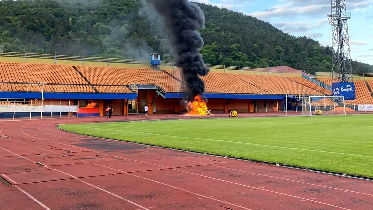 Incendiu în interiorul stadionului „Ceahlăul” din Piatra-Neamţ