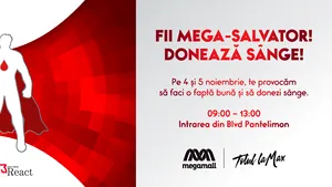 Fii Mega-Salvator! Donează sânge! | Pe 4 şi 5 noiembrie se donează sânge în Mega Mall
