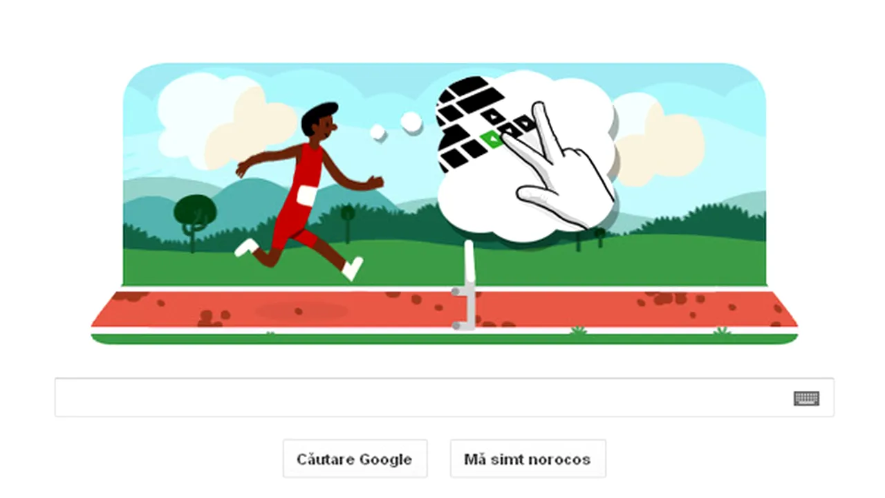 Google promovează proba de atletism garduri la JO, printr-un logo interactiv