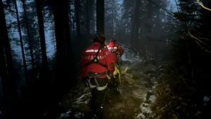 Trei copii s-au rătăcit în pădure, în apropierea unei pârtii de schi din Vâlcea. Salvamontiștii îi caută