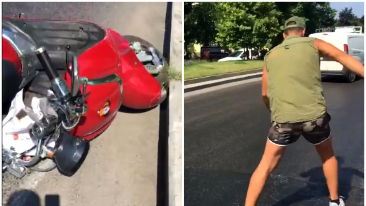 VIDEO: Soluţie alunecoasă, împrăştiată pe şosele din Capitală. Cine răspunde pentru accidentele produse. „E ulei pe toată strada”