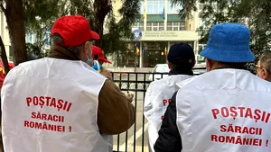 Poştaşii protestează în faţa Ministerului Cercetării, Inovării şi Digitalizării