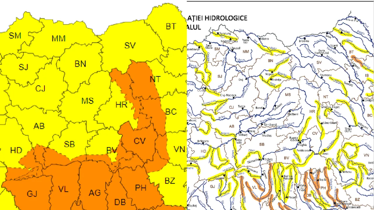 România se pregăteşte de ploile masive din weekend. Coduri emise de ANM şi INHGA. A fost convocat Comitetul pentru situaţii de urgenţă