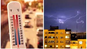Avertizare METEO. Vreme capricioasă, cu ploi şi caniculă, în România. Harta judeţelor aflate sub Cod galben şi Cod portocaliu