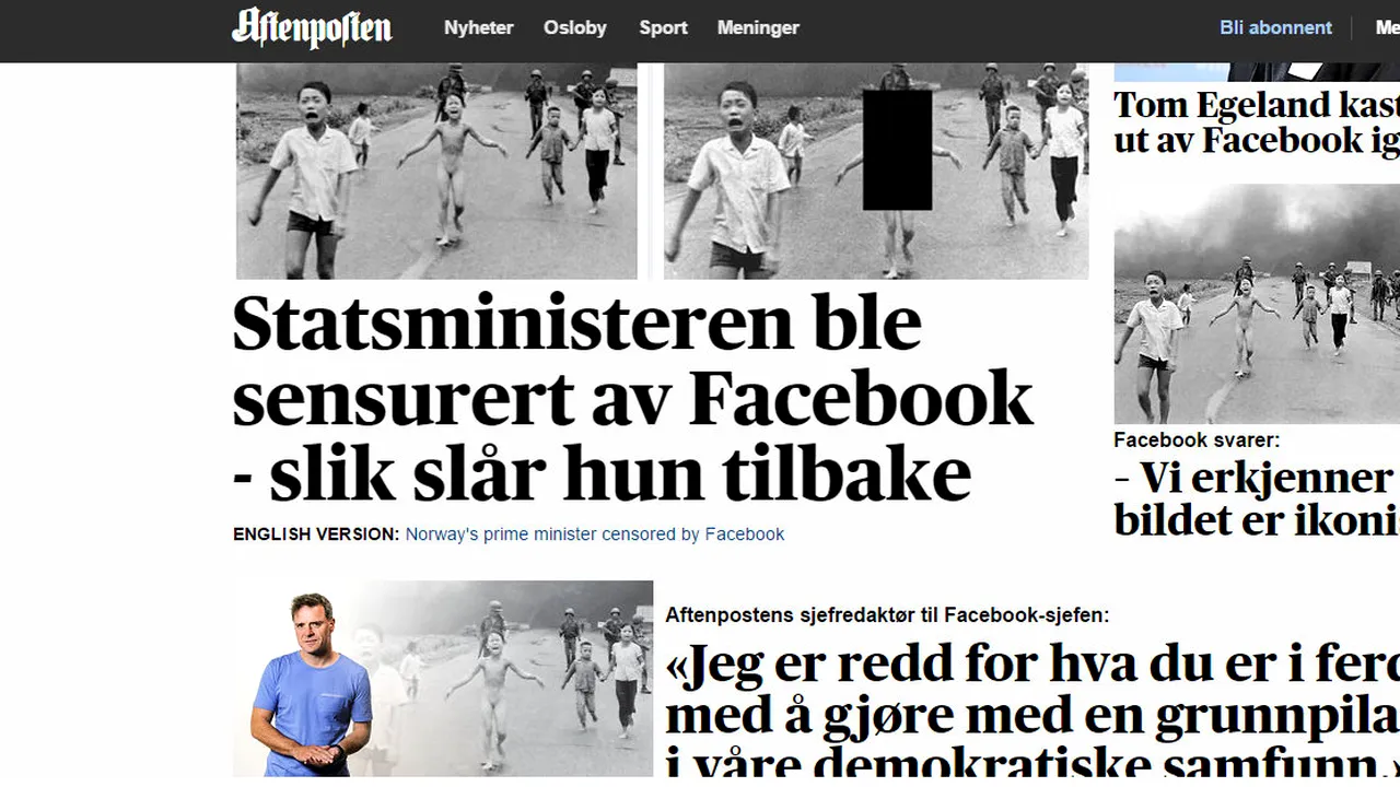 Premierul şi jumătate dintre miniştrii Norvegiei, cenzuraţi de Facebook. Postarea de la care a pornit totul
