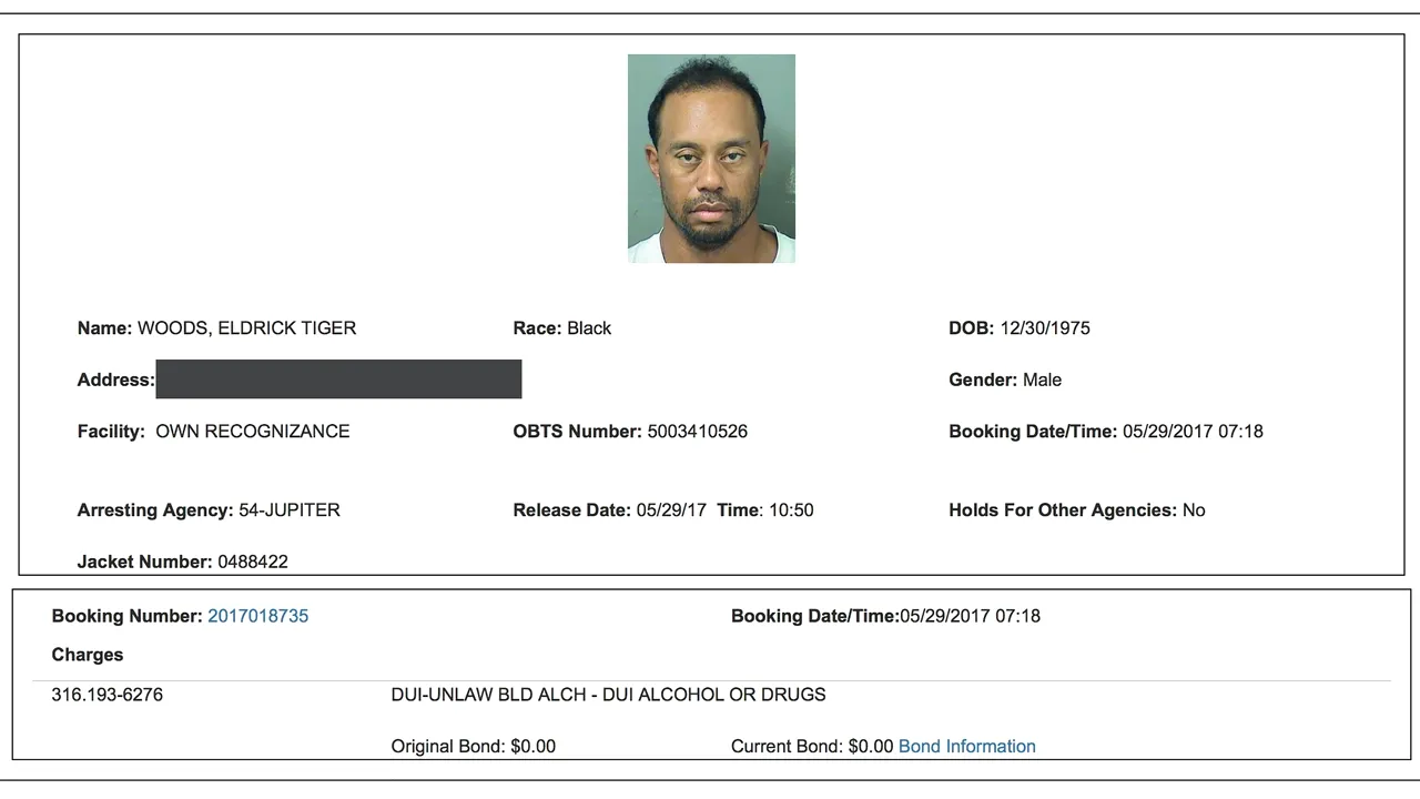 Tiger Woods, reţinut luni de Poliţia din Florida, susţine că de vină a fost amestecul de medicamente, nu alcoolul