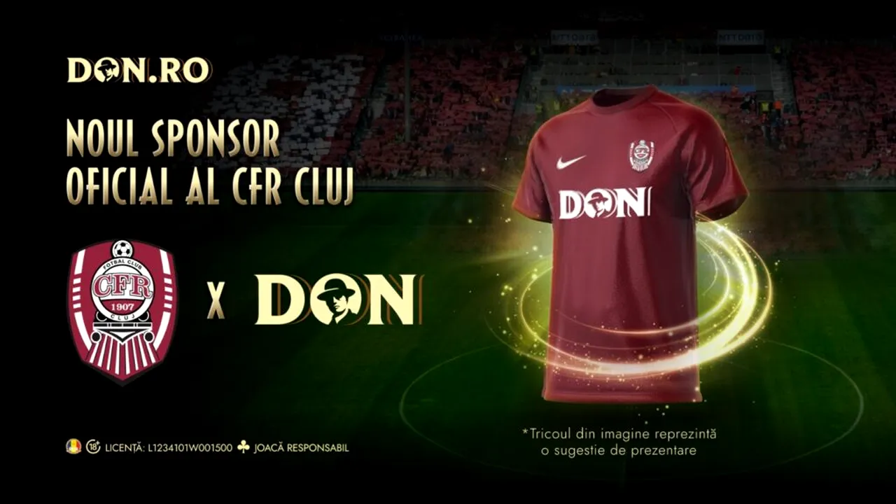 Don.ro este noul sponsor oficial al CFR Cluj, unul dintre cele mai mari cluburi de fotbal din România (P)