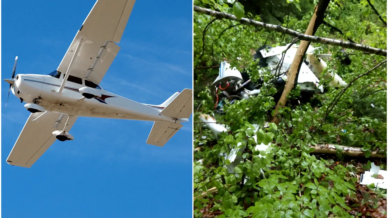 AVION de mici dimensiuni, prăbuşit în Buzău. Două persoane au murit/ UPDATE: Victimele ar fi doi oameni de afaceri, susţine un primar 