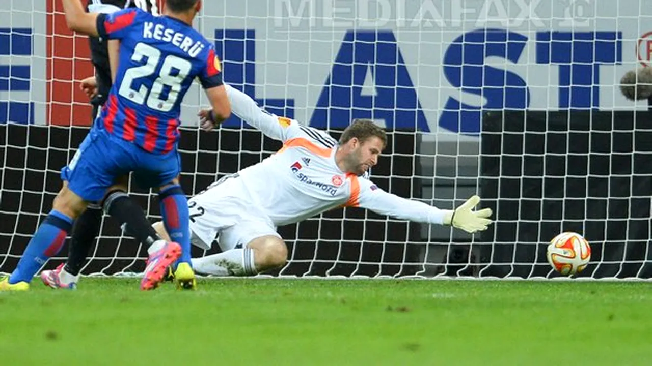 Steaua Bucureşti - AaB Aalborg, SCOR 6-0, în prima etapă a grupei J a Ligii Europa