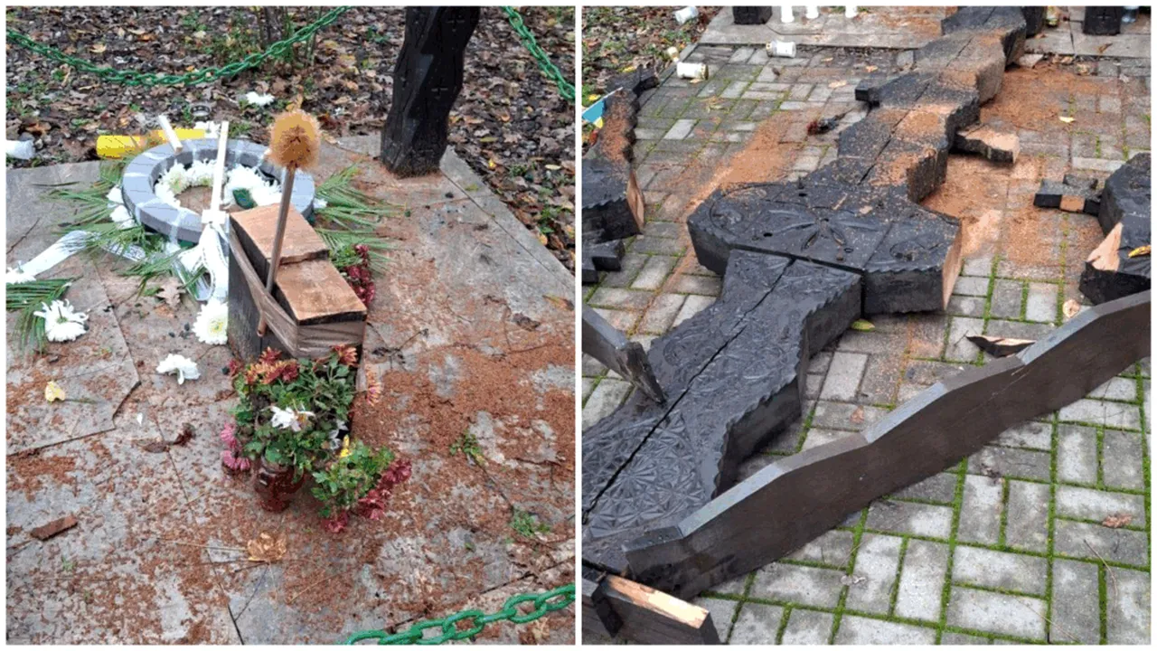 Troiţa din Tâncăbeşti, unde era comemorat liderul legionar Corneliu Zelea Codreanu, a fost distrusă. Polițiștii au deschis o anchetă