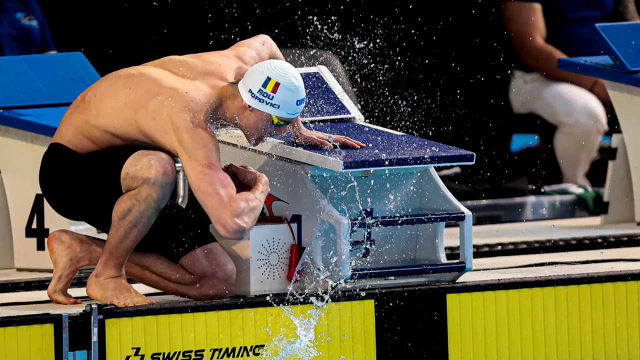 David Popovici, aur și record național în proba de 50 m liber la Naționalele de la Otopeni