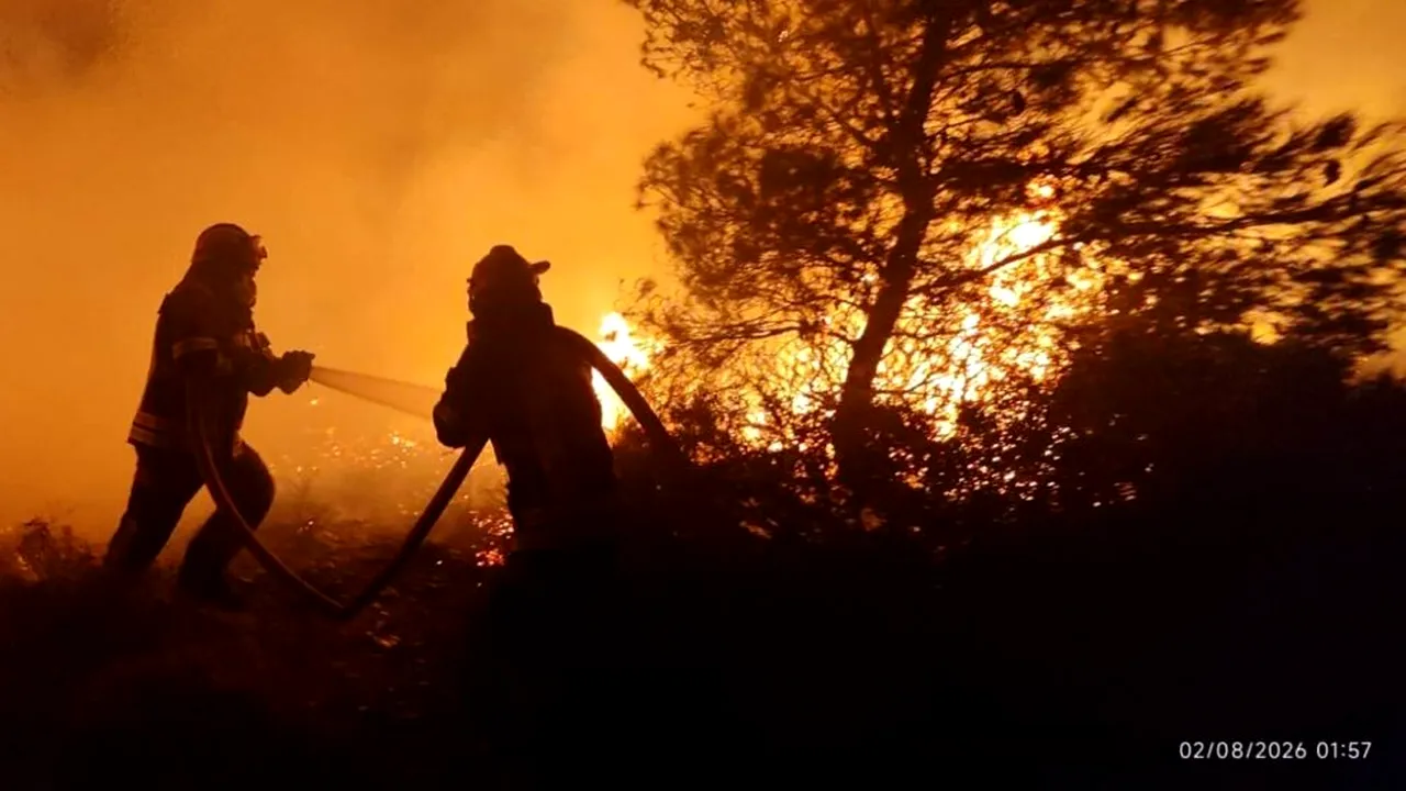 Pompierii români au luptat toată noaptea cu incendiile din Grecia. Au salvat animale și au protejat localități amenințate de flăcări