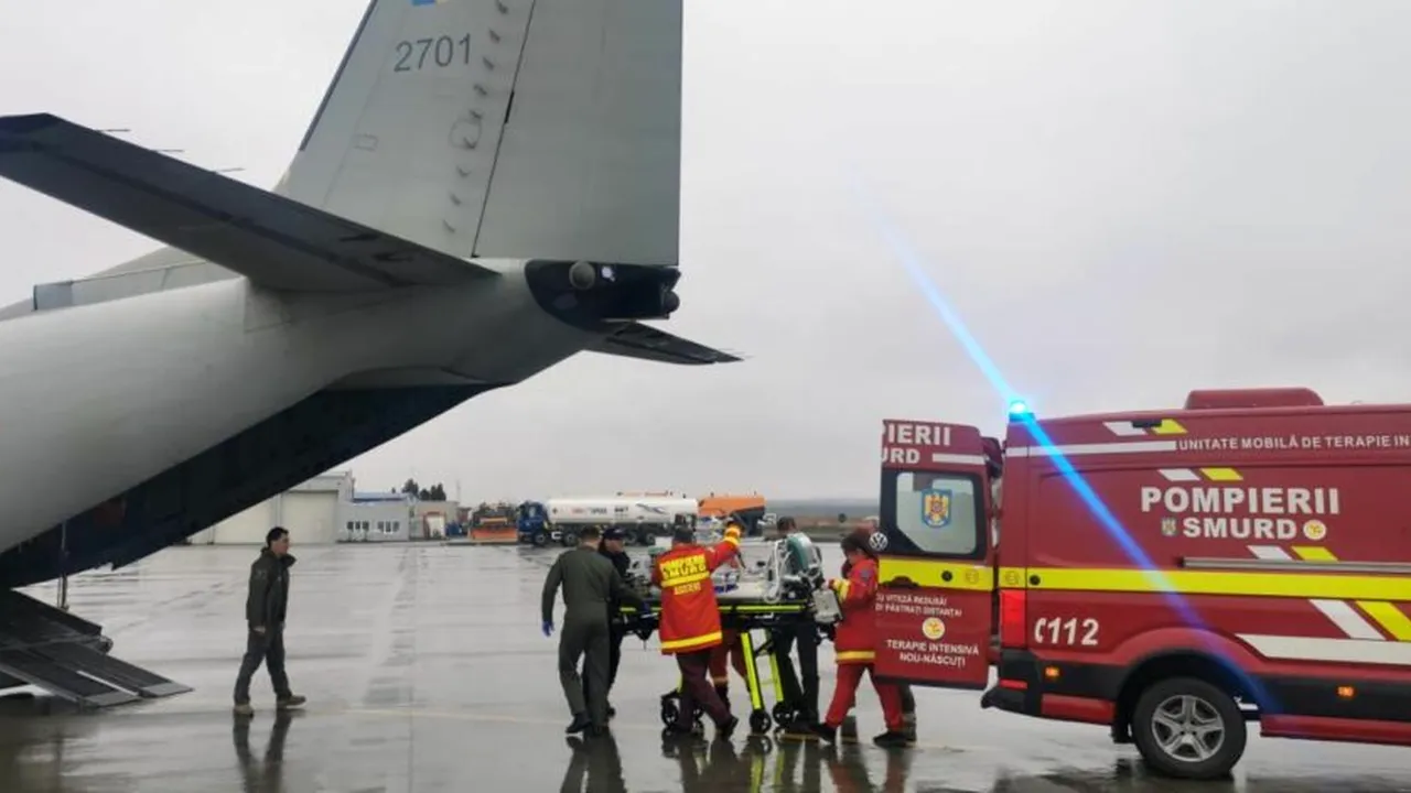 Pacient cu arsuri, trimis în Belgia cu o aeronavă Spartan