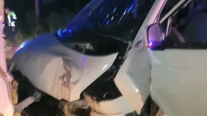 Șofer băut urmărit de Poliție în Neamț s-a izbit cu autoutilitara de un copac. A fost rănit și este cercetat penal