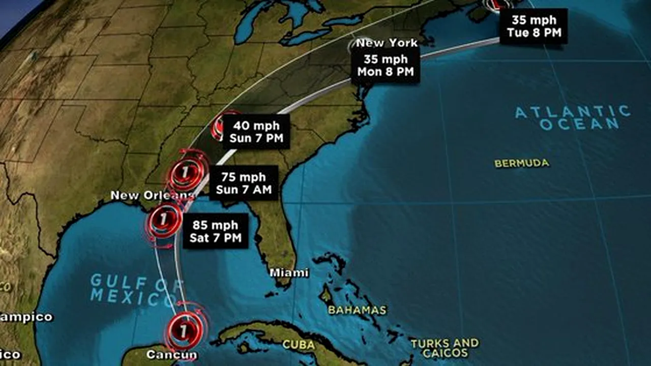 Uraganul NATE loveşte SUA | Furtuna a ajuns în Louisiana / Evacuări în New Orleans, devastat de Katrina acum 12 ani 