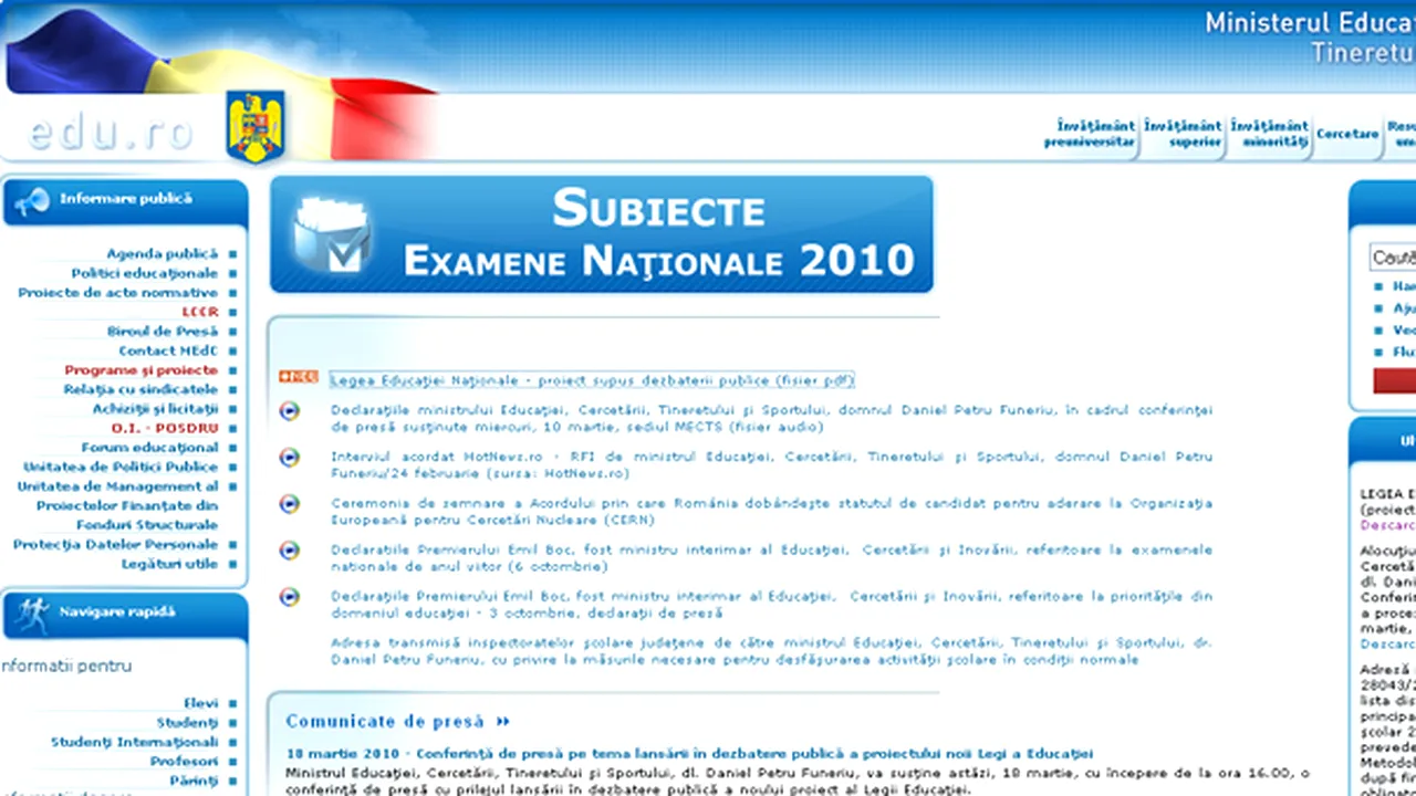 Proiectul Legii educaţiei a fost postat în dezbatere publică pe site-ul Ministerului Educaţiei