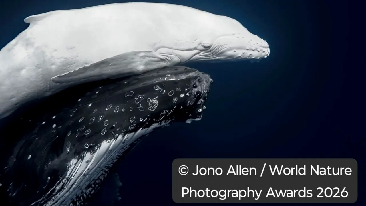 Un pui alb de balenă cucerește juriul mondial la World Nature Photography Awards