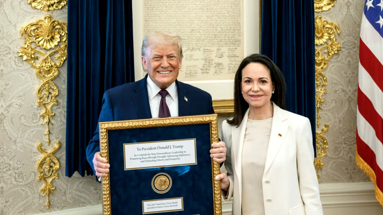 Centrul Nobel pentru Pace, reacție în ziua în care Donald Trump a primit medalia Nobel de la Maria Corina Machado