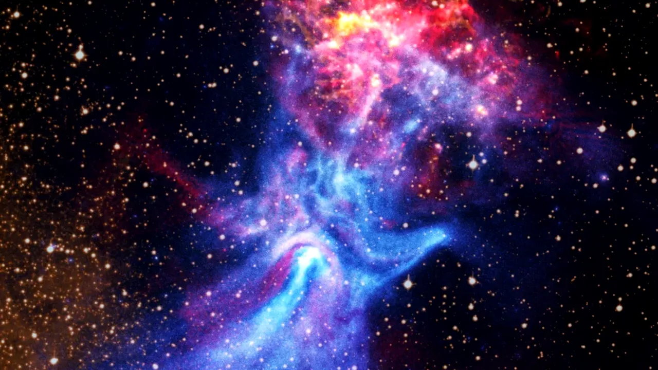 NASA a publicat o nouă imagine captivantă: un pulsar și nebuloasa din jurul său merg ”mână în mână”