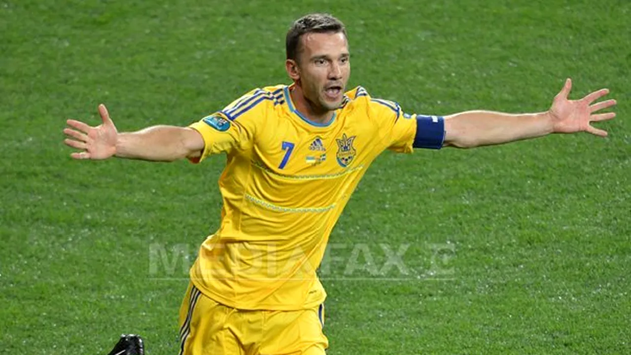 EURO  2012: Şevcenko, cel mai bun jucător al meciului Ucraina - Suedia, scor 2-1. 